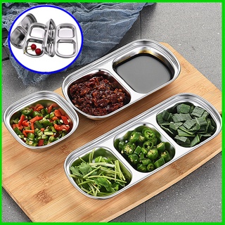 Khay gia vị inox 304 khay đựng đồ nhà bếp giấm sáng tạo nước tương muối đĩa thức ăn món ăn bộ đồ ăn【bluesky1990】
