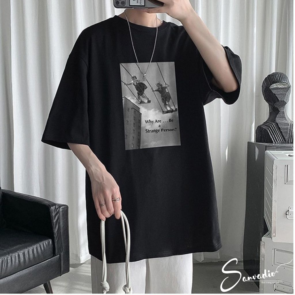 Áo Thun Tay Lỡ SANVADIO áo thun nam form rộng UNISEX áo phông tay lỡ cao cấp thời trang Hàn Quốc