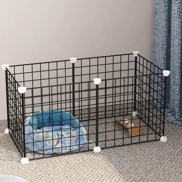 6 Miếng Lưới Sắt Ghép Hàng Rào Chuồng Quây Chó Mèo Con Tặng Kèm Phụ Kiện Lắp Ráp