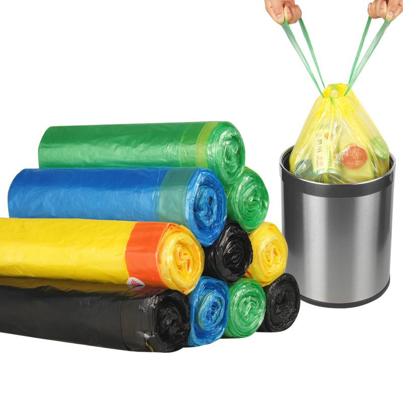 Cuộn 15 túi nilon dây rút đựng rác sử dụng tiện lợi Hk10145