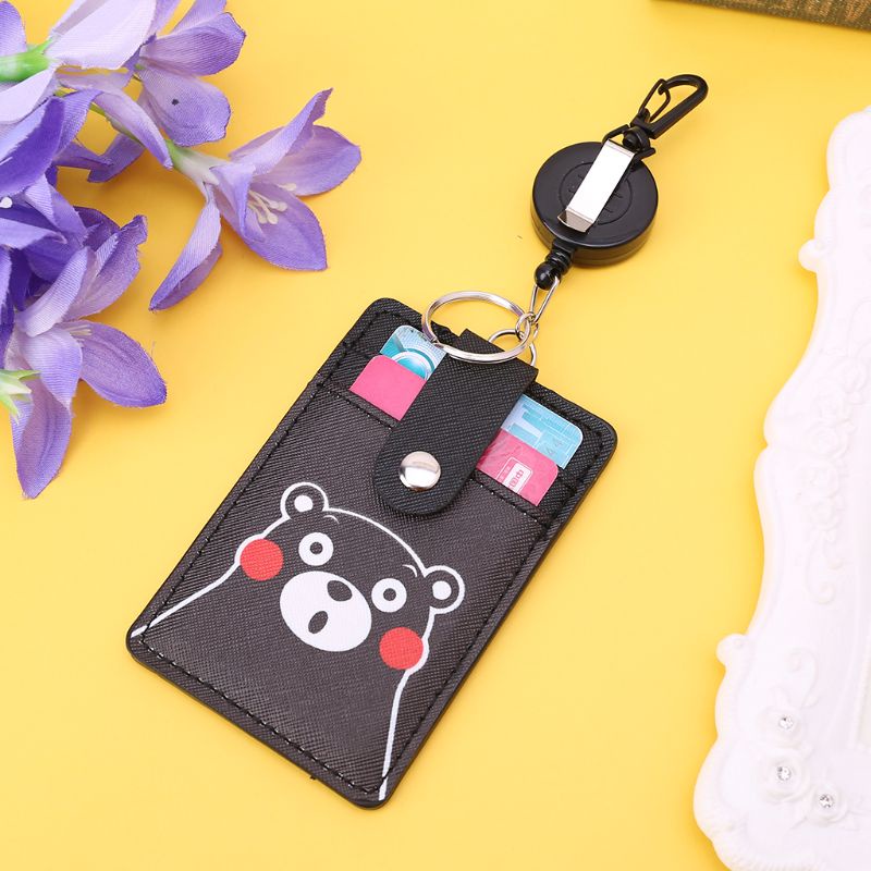 Bao Da PU Đựng Thẻ ID / Thẻ ID Chống Thất Lạc Họa Tiết Hoạt Hình Dễ Thương