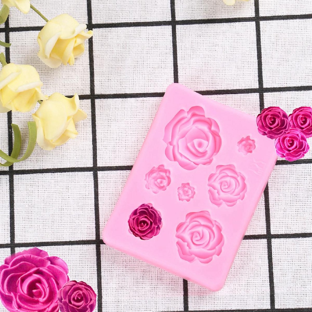 Khuôn Silicone Làm Bánh Tạo Hình Hoa Hồng 3D Độc Đáo Tiện Dụng