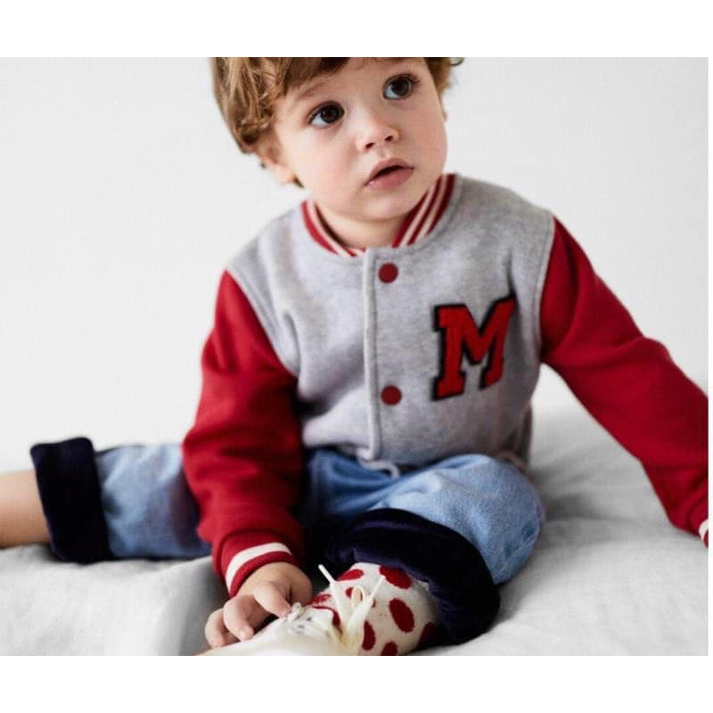 Áo khoác zara bóng chày mickey cho bé trai