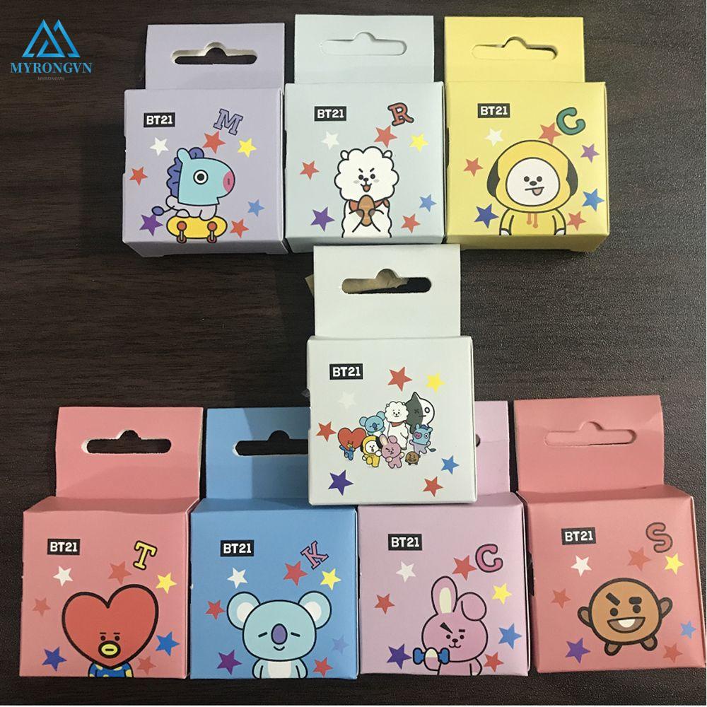Cuộn băng keo washi in họa tiết BT21 BTS không độc hại siêu bền sử dụng tiện lợi