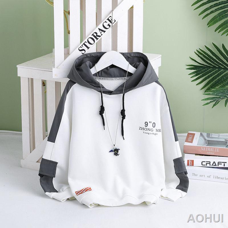 Áo len nam nữ hàng hiệu triều cường mùa xuân áo khoác có mũ chặn màu mới bé trai phiên bản Hàn Quốc