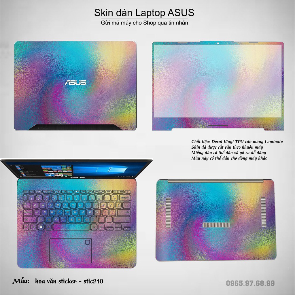 Skin dán Laptop Asus in hình Hoa văn sticker _nhiều mẫu 34 (inbox mã máy cho Shop)