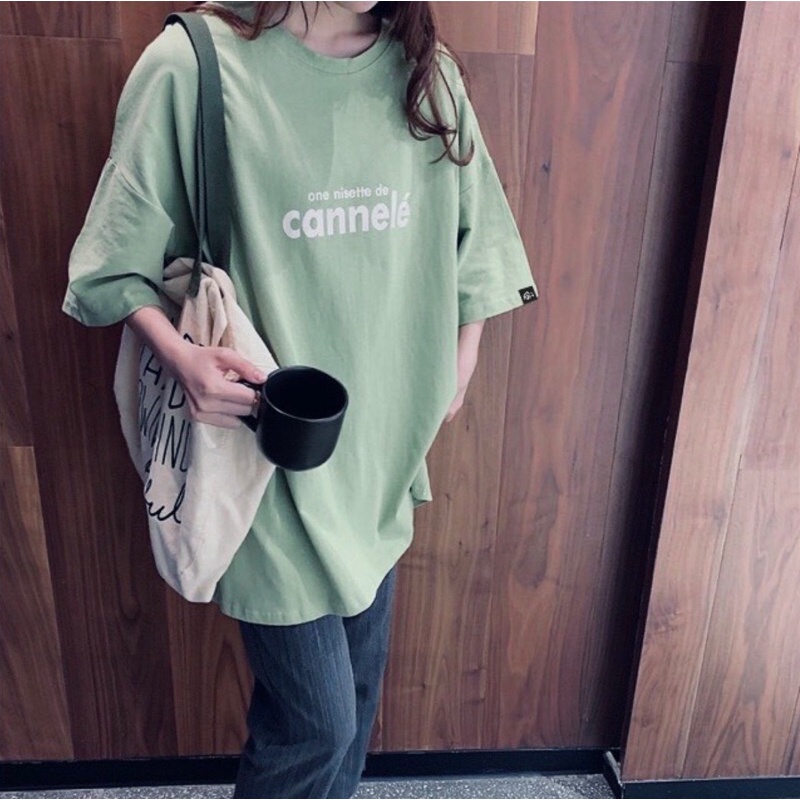 Áo thun phông logo tay nam nữ PINK tay lỡ form rộng CANNELÉ Unisex