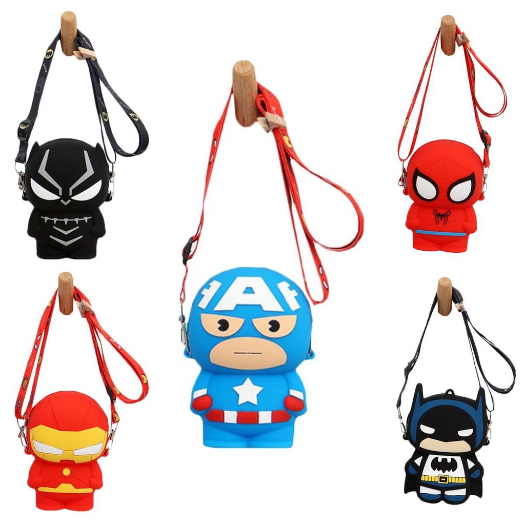Túi Đeo Chéo Vai Bằng Silicone Hình Siêu Anh Hùng Cho Bé Trai Gái