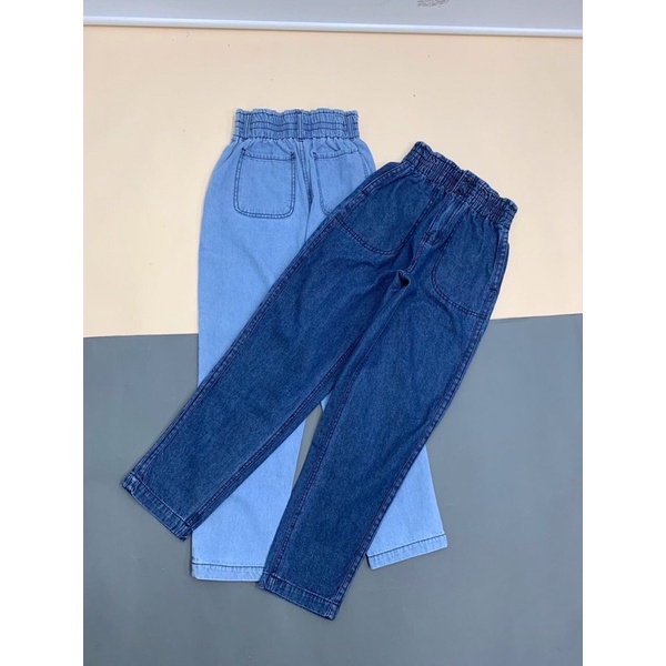 QUẦN JEANS NỮ LƯNG THUN PHOM BAGGY MẪU MỚI HAI MÀU