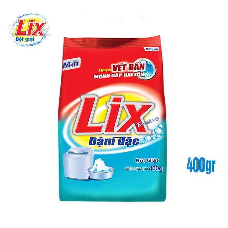 Bột Giặt LIX Extra Đậm Đặc 400G - Tẩy Sạch Vết Bẩn Mạnh Gấp 2 Lần - ED001