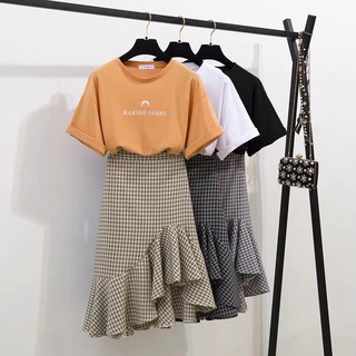 (hàng order) Chân váy đuôi cá kẻ caro