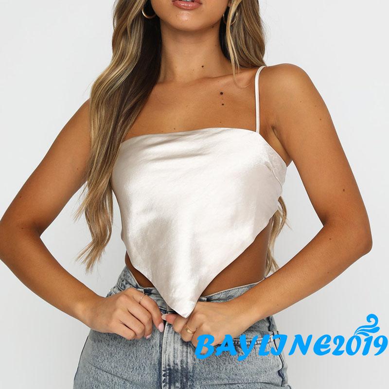 Áo Lửng Hai Dây Màu Trơn Quyến Rũ Thời Trang Cho Nữ