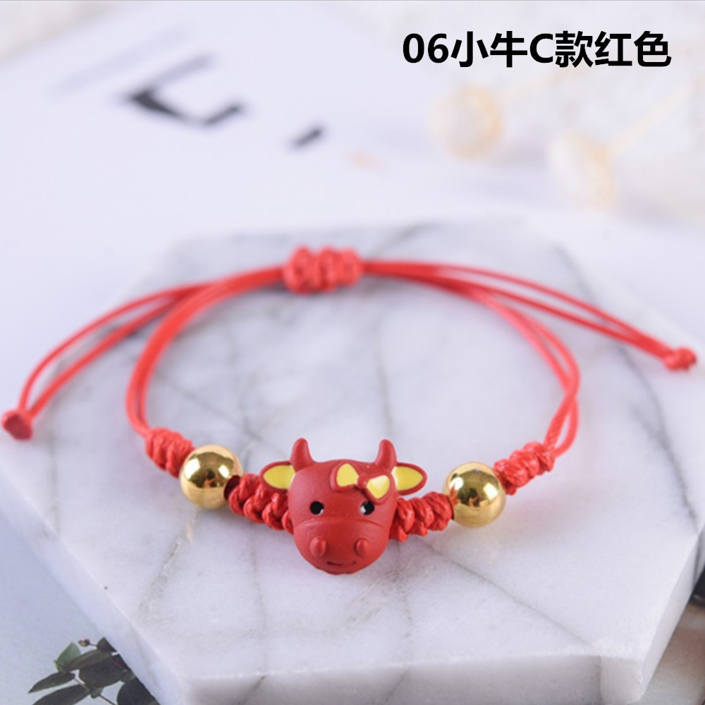 Vòng đeo tay dây bện đỏ đính hạt thiết kế đáng yêu thời trang dành cho nữ