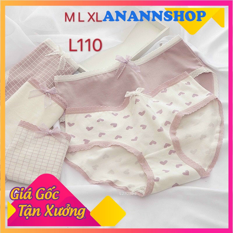 Quần Lót Nữ Cotton Kháng Khuẩn Đính Nơ Xinh Xắn L110 | BigBuy360 - bigbuy360.vn