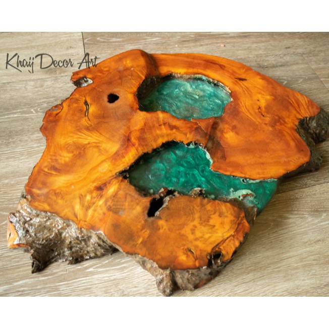 Khay Trà Bằng Gỗ Hương Với Resin