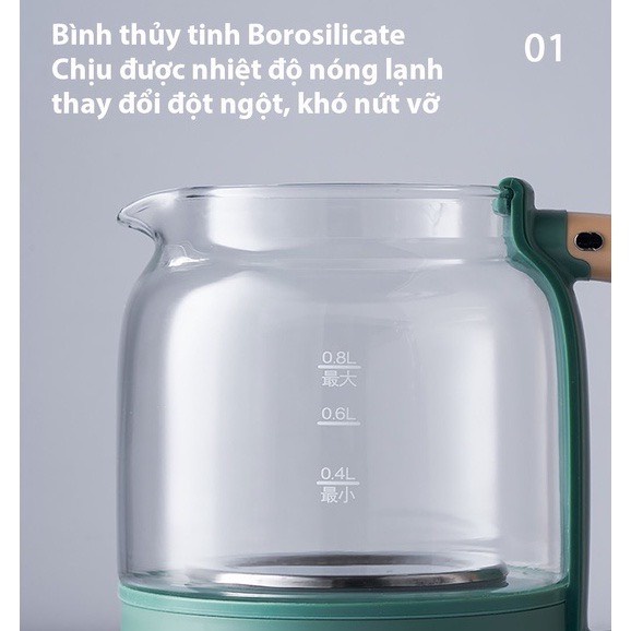 Bình Pha Trà Đa Chức Năng Bear Chính Hãng YSH-C08T1 - Bảo Hành 18 Tháng