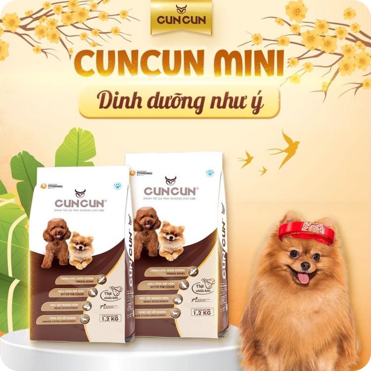 Thức ăn cho chó CunCun Plus  | Dạng hạt khô 100% Organic | Tiêu chuẩn Mỹ