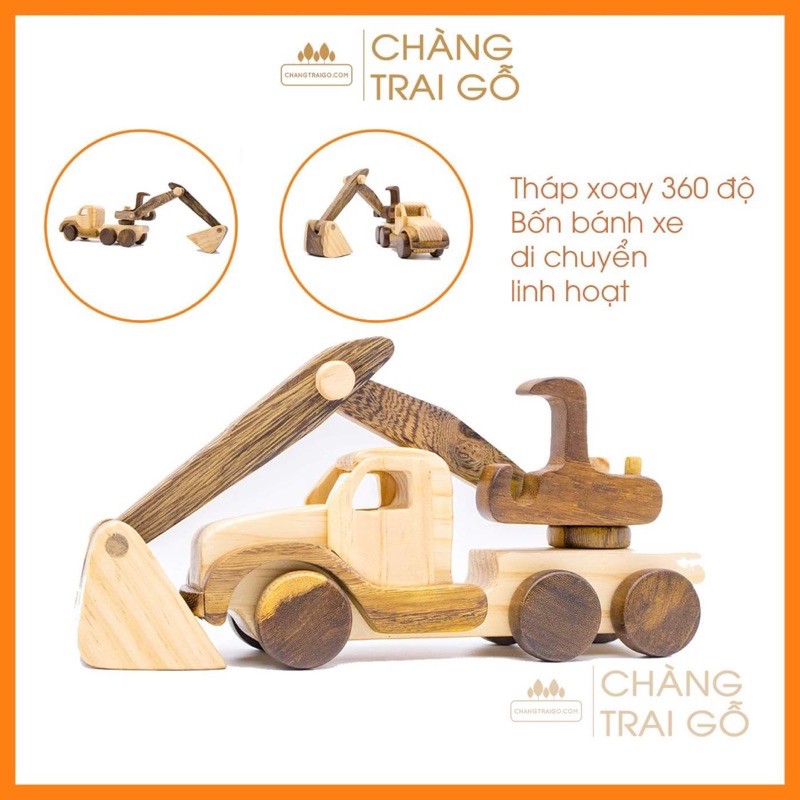 Xe Máy Xúc - Đồ Chơi Gỗ Trẻ Em Chàng Trai Gỗ