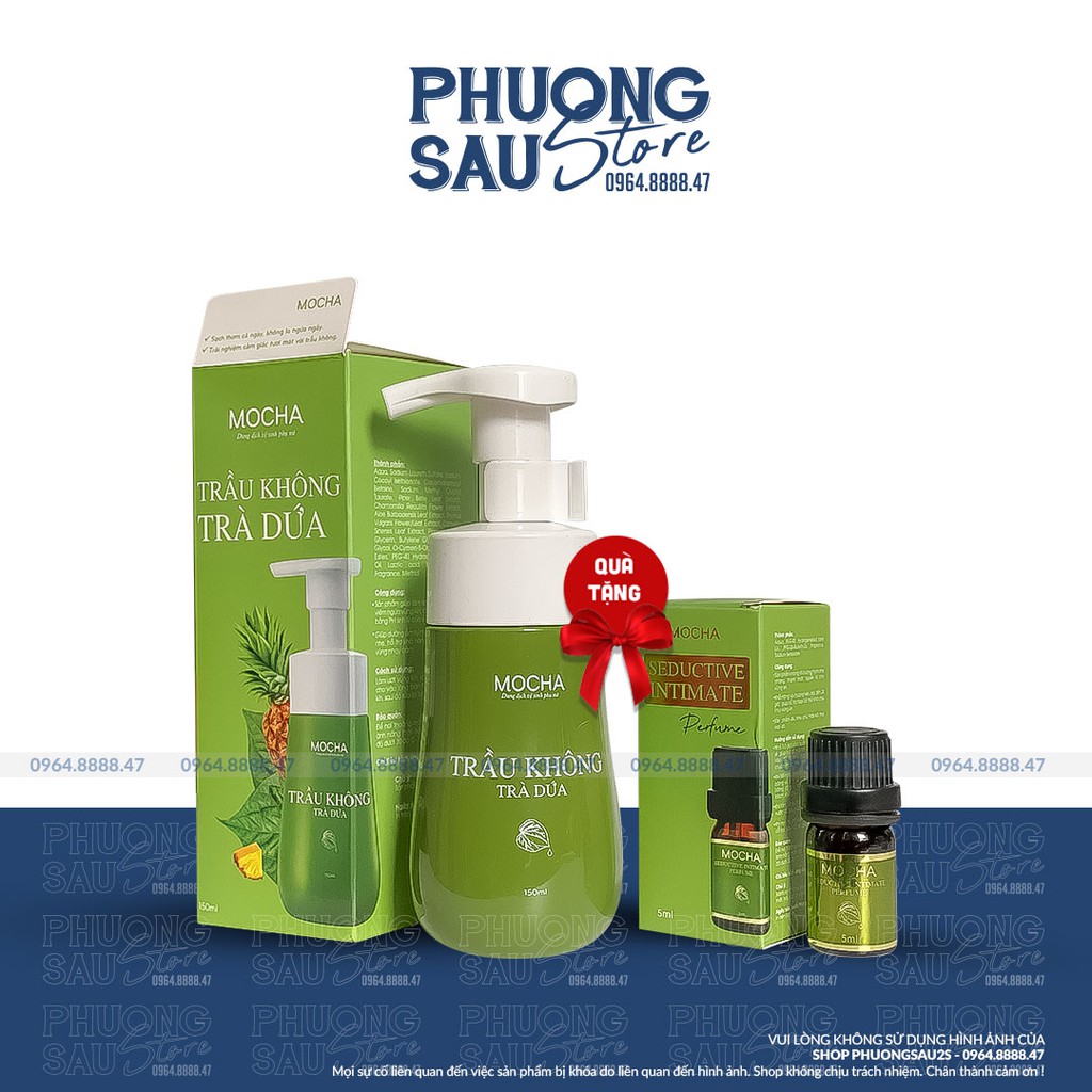 [MUA 1 TẶNG 1] Dung Dịch Vệ Sinh Trầu Không Trà Dứa Mocha, Dạng Bọt Tự Nhiên Siêu Dày Siêu Mịn Đầu Tiên Và Độc Quyền