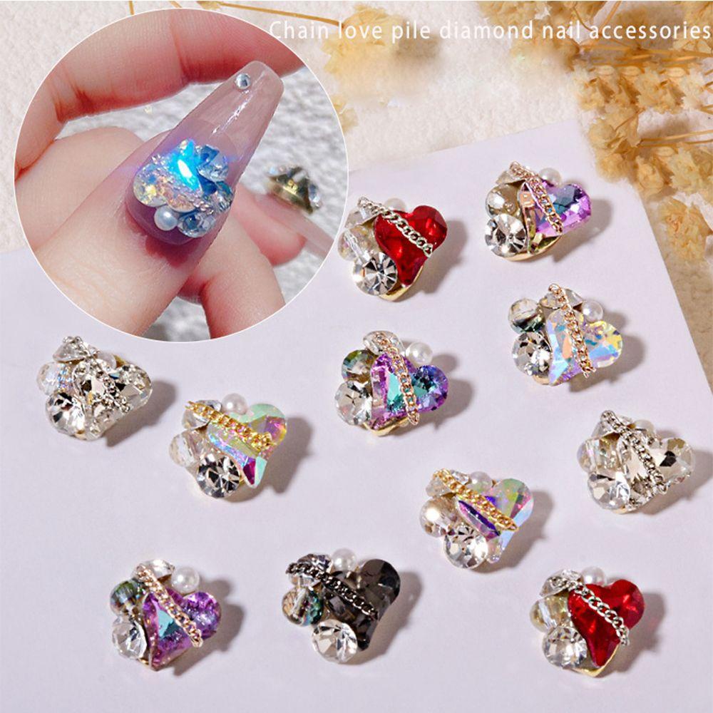 NIUYOU Hạt Đá 3D Lấp Lánh Đính Móng Nghệ Thuật