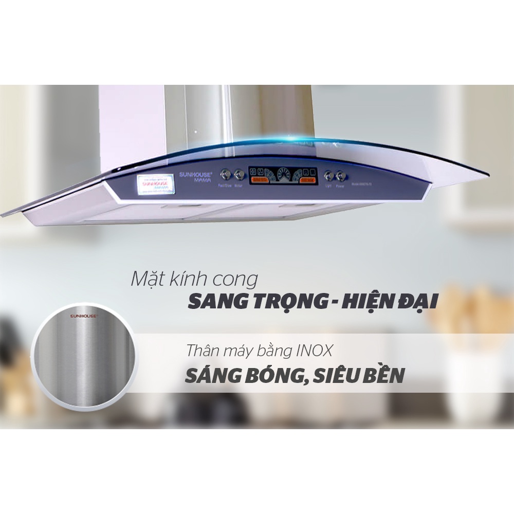 Máy hút mùi kính cong SUNHOUSE MAMA MM6716-70 bảo hành tại nhà trên toàn quốc