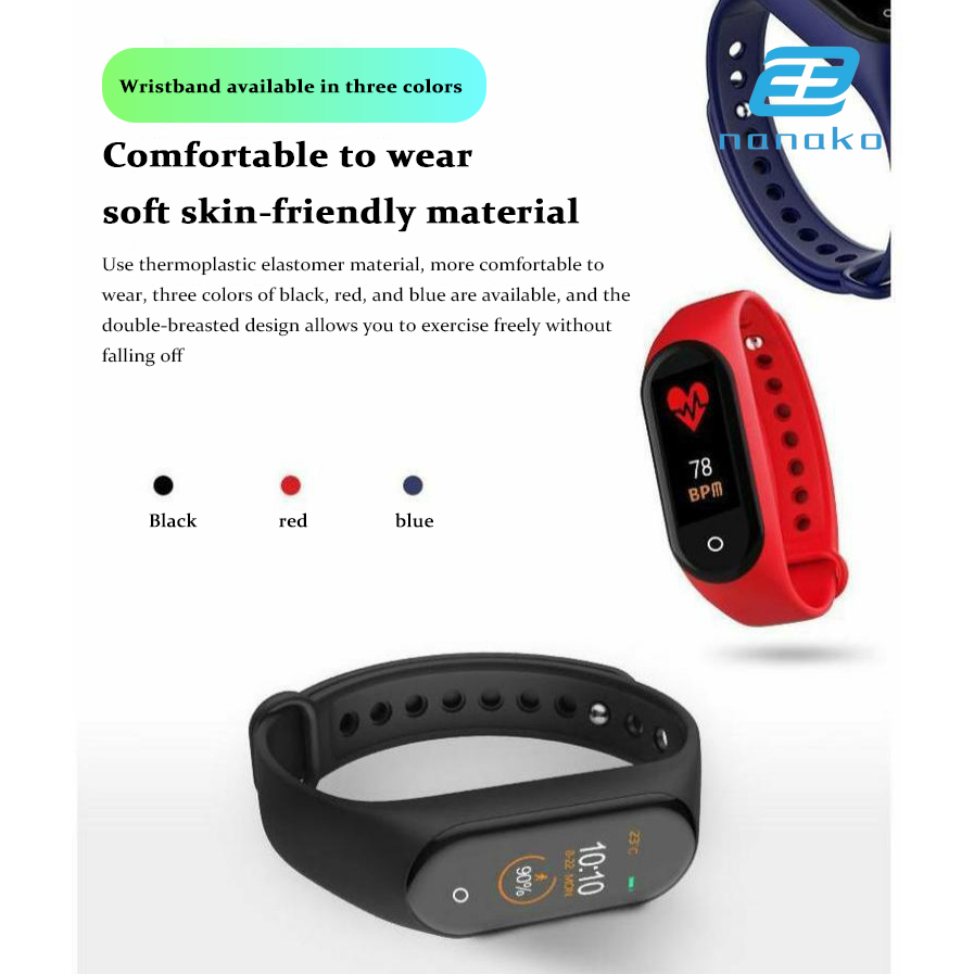 Đồng Hồ Thông Minh M4 Mi Band 4 / M 4 Hỗ Trợ Theo Dõi Sức Khỏe Kèm Phụ Kiện