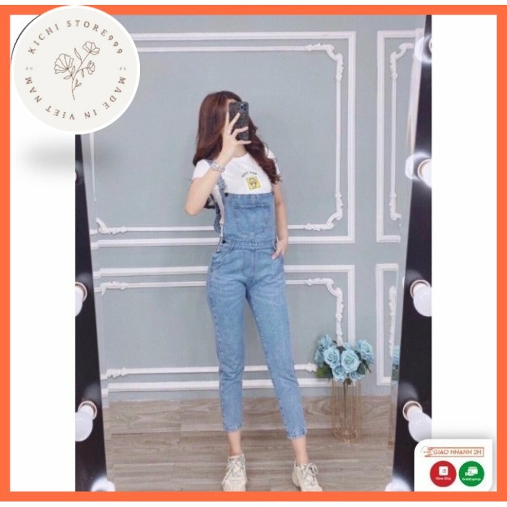 [Mã FAGREEN55 giảm tới 30K đơn 99K] Quần Yếm Dài thiết kế Kichistore , Yếm Jean ống suông chất vải cao cấp nữ MY111 | BigBuy360 - bigbuy360.vn