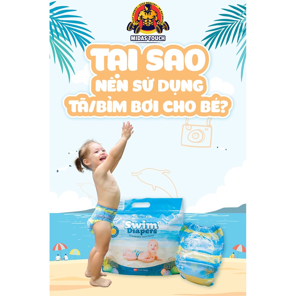 Tã Bỉm Bơi Cho Trẻ Em Tập Bơi Đủ Size S/M/L - An Toàn Thoải Mái Cho Bé