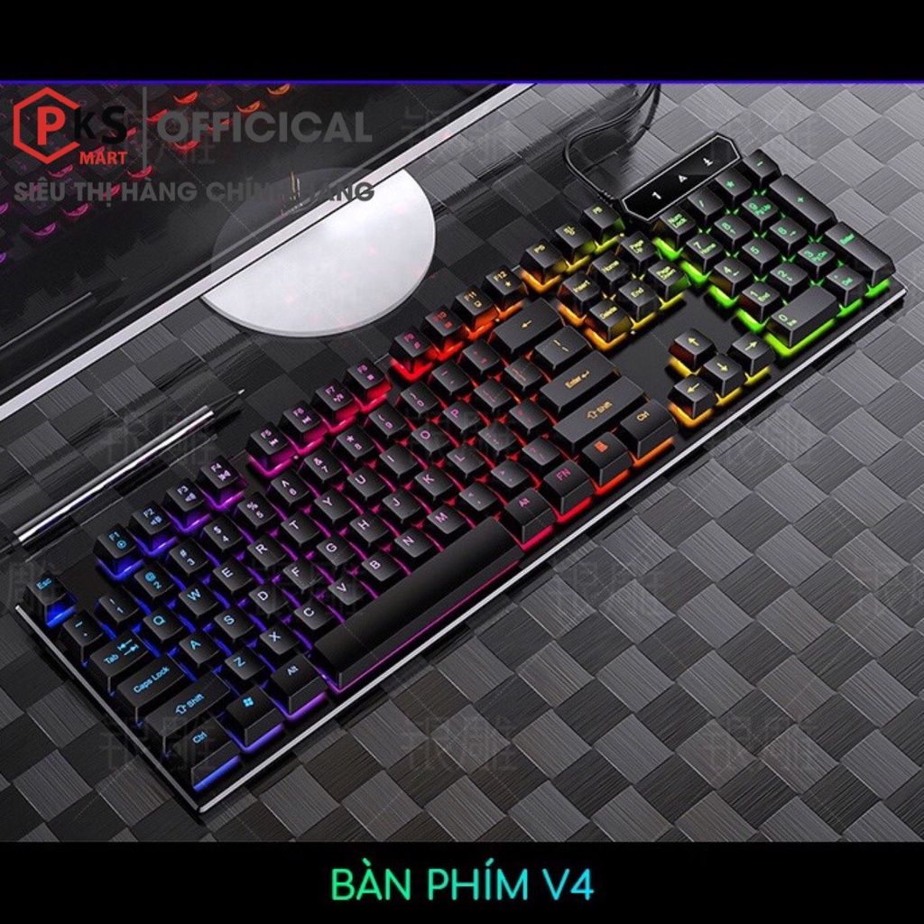 Bàn Phím Máy Tính Gaming RGB Xuyên Chữ YINDIAO V4 Có Dây / Đèn LED RGB Chống Nước Chơi Game Máy Tính PKSMART