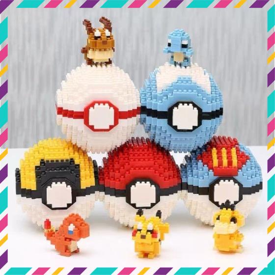Đồ Chơi Lắp Ráp Quả Cầu Pokemon, Bộ Nhân Vật Đa Dạng Pikachu, Hitokage,  Đồ Chơi Sáng Tạo Cho Bé