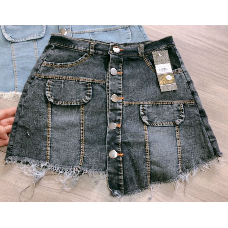 Quần jeans giả váy lệch tà vải cao cấp | BigBuy360 - bigbuy360.vn