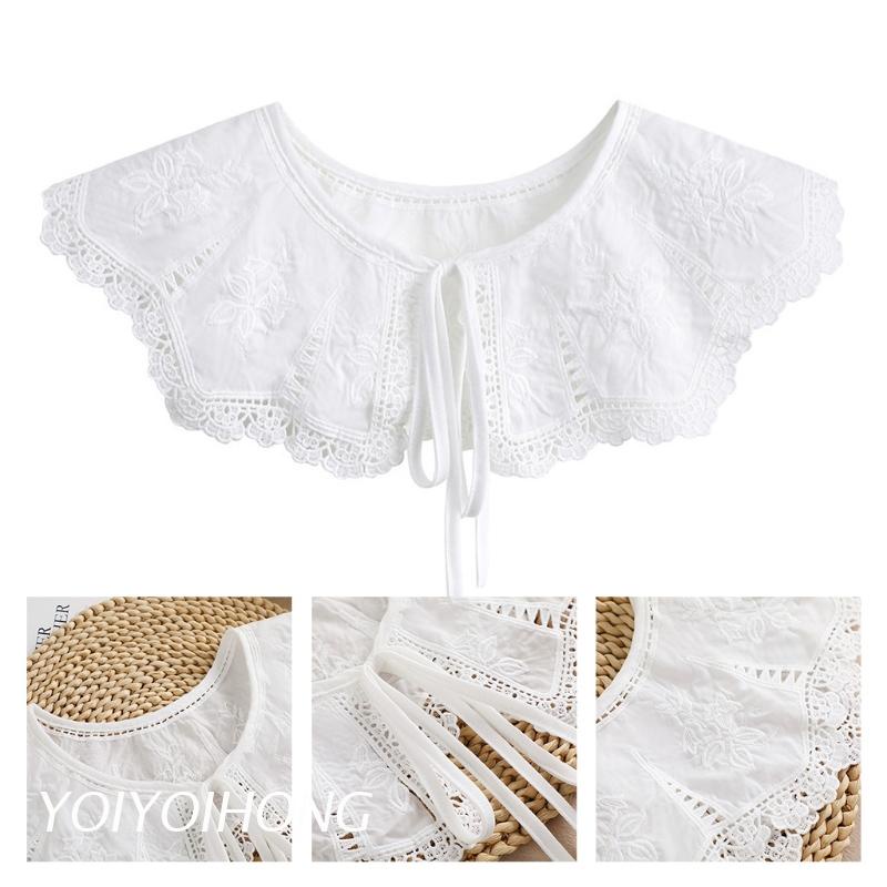 Cổ Áo Sơ Mi Giả Thêu Hoa Thời Trang Cho Nữ