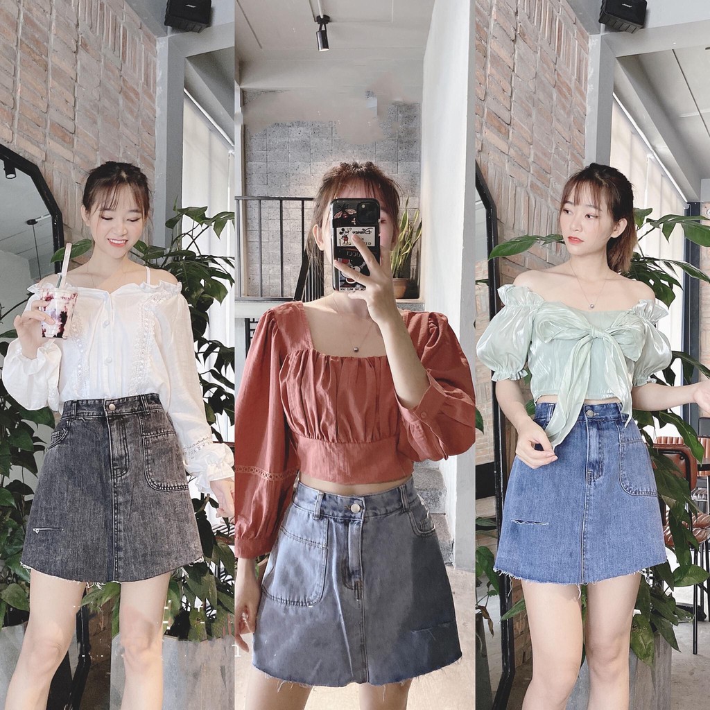 [BÁN SỈ] Chân Váy Bò/ Chân Váy Jeans Nữ Dáng Ngắn Co Dãn Siêu Hot_Phong Cách Hàn Quốc | BigBuy360 - bigbuy360.vn