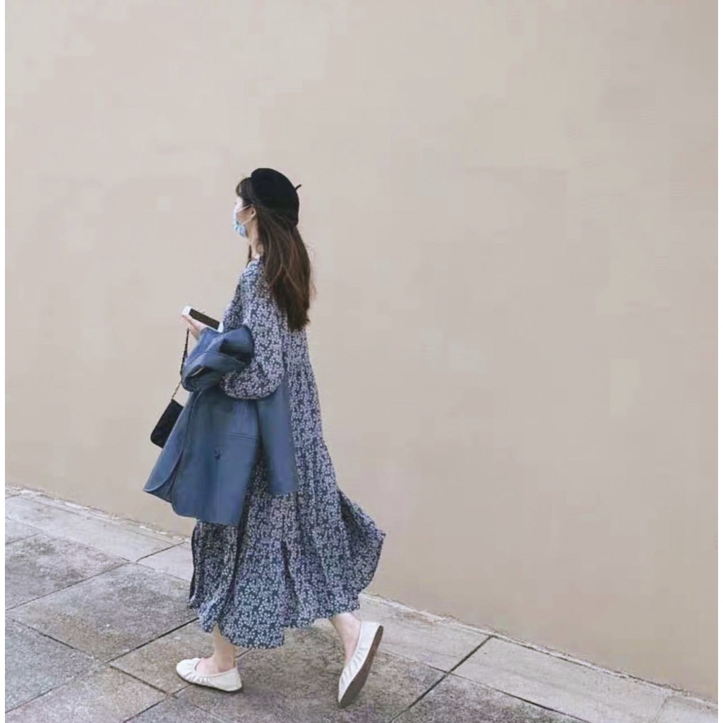Đầm hoa vintage 2 lớp - Kèm ảnh cận chất vải #dreamy