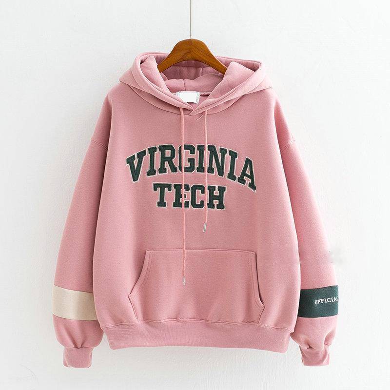 Áo hoodie tay dài phong cách Hàn Quốc thời trang cho nữ