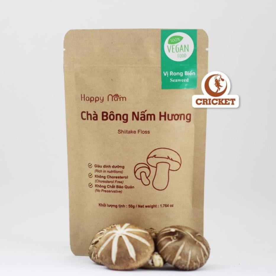 Nấm Hương Sấy Lá Chanh Và Chà Bông Nấm Hương Happy Nấm Giàu Dinh Dưỡng Cho Người Ăn Chay (40g - 50g) [CarobiFood]