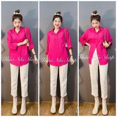 áo sơ mi nữ dài tay hàn quốc màu thời trang cá tính