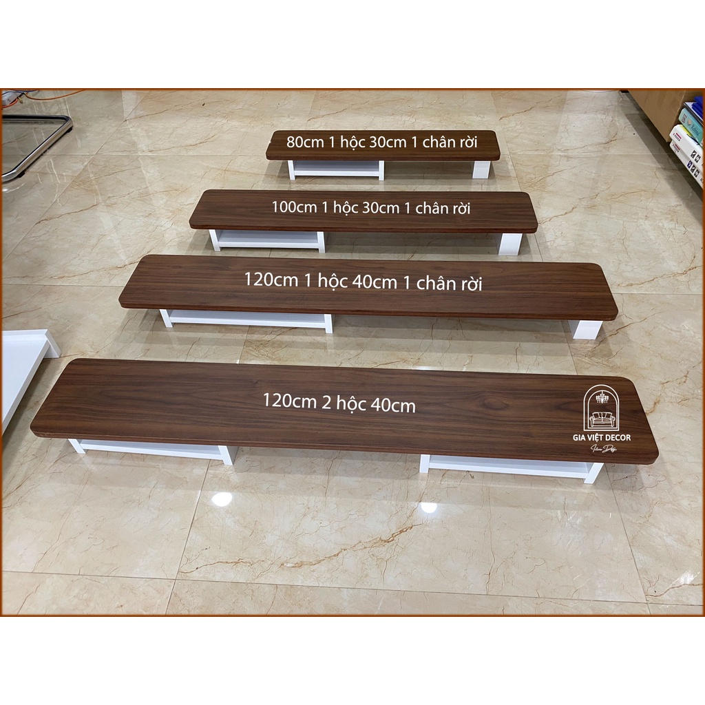 Kệ Kê Màn Hình - Gỗ MDF chân trắng/đen/xám