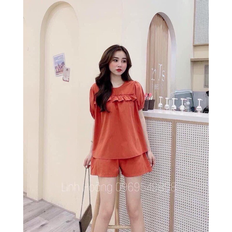 XẢ SET ĐŨI ĐÙI CỔ TRÒN BÈO NGANG NGỰC 3 MÀU CHO NỮ .,.,