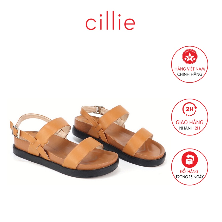 Giày sandal nữ quai ngang basic đế bánh mì cao 4cm mang công sở đi chơi dạo phố Cillie 1098