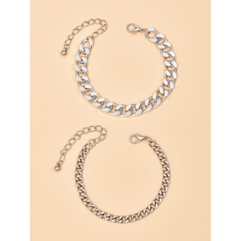 Set 2 Vòng Tay Kim Loại Cá Tính Dành Cho Nam Và Nữ | BigBuy360 - bigbuy360.vn