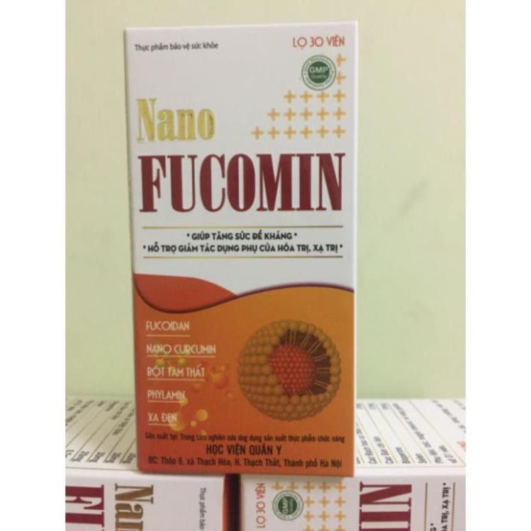 FUCOMIN Học Viện Quân Y gồm Fucoidan, Nano Curcumin, Bột Tam Thất, Cao Xạ Đen Hỗ Trợ Điều Trị Ung Thư hạn tới 2023