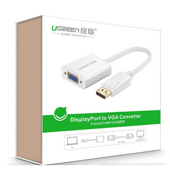 Cáp Chuyển Displayport Sang VGA UGREEN 20406 - Displayport To VGA - Hàng Chính Hãng