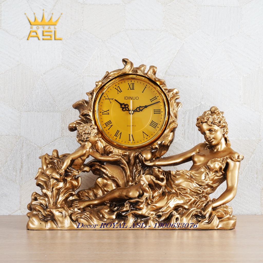 Đồng Hồ Trang Trí Thiếu Nữ Cá Tính Phong Cách Châu Âu-Vàng Đồng -DH78-DH79