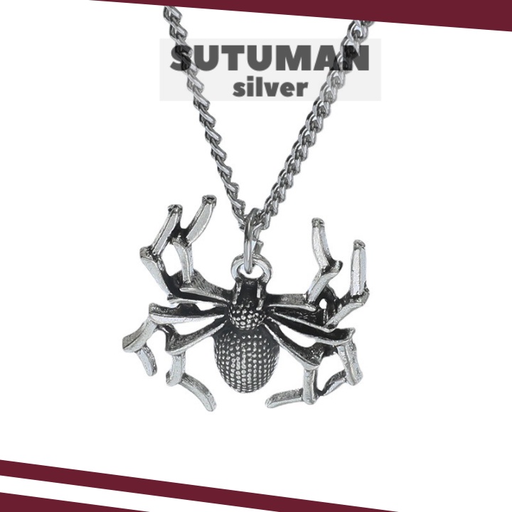 [Giao Hỏa Tốc] Phụ kiện Gothic mặt dây chuyền nhện Halloween kinh dị vòng cổ nhện SUTUMANsilver