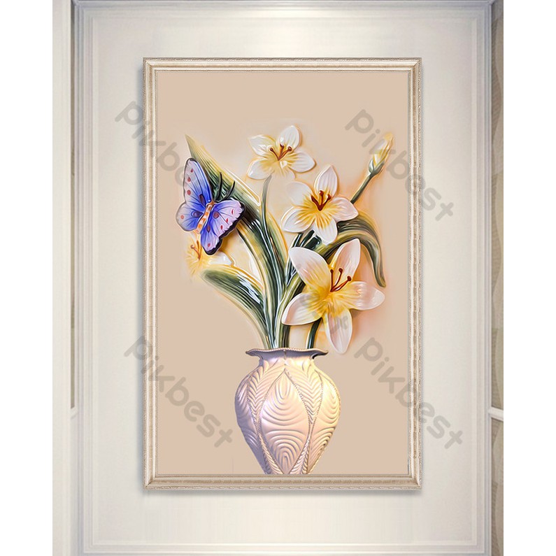 Tranh dán tường 3d Bình Hoa 05