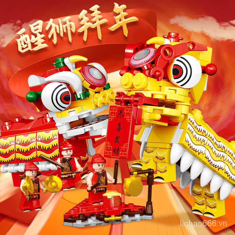 Bộ đồ chơi lắp ráp lego hình hộp nhạc phong cách Giáng Sinh năm mới