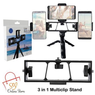 Giá Đỡ Kẹp Điện Thoại LiveStream, Giá Đỡ 3 Điện Thoại Livestream Để Bàn, Cây Live Stream Chuyên Nghiệp Giá Rẻ