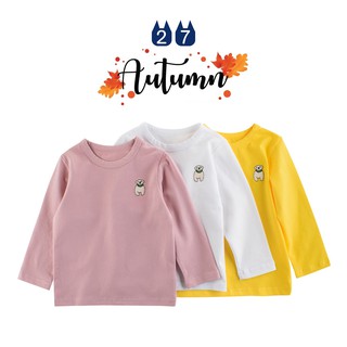 Áo thun trơn cho bé EROKIDS áo dài tay cho bé chất cotton hàng xuất Âu Mỹ