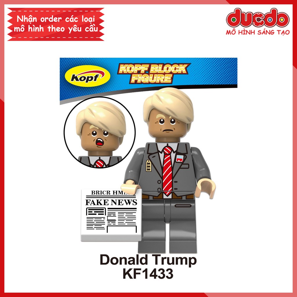 Minifigures tổng thống Mỹ Donald Trump và Joe Biden - Đồ chơi Lắp ghép Xếp hình Mô hình Mini KF1433 KF1434